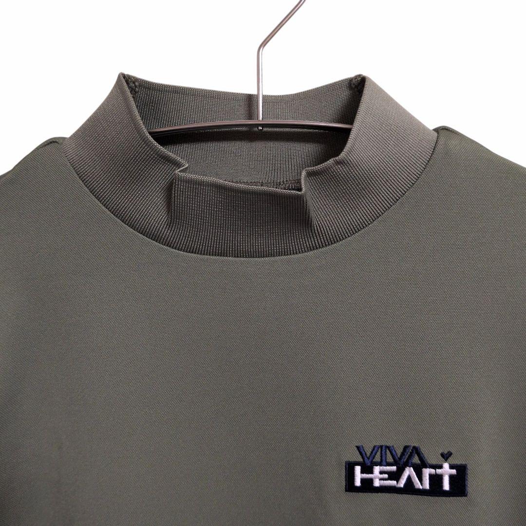 VIVA HEARTビバハート ベア鹿の子 ストレッチ モックネック 長袖シャツ