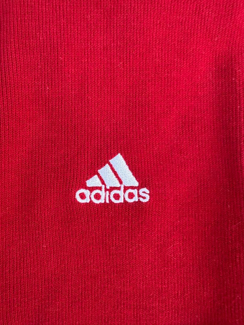 adidasGOLF ハーフジップ ベスト ニットベスト 赤 L 古着