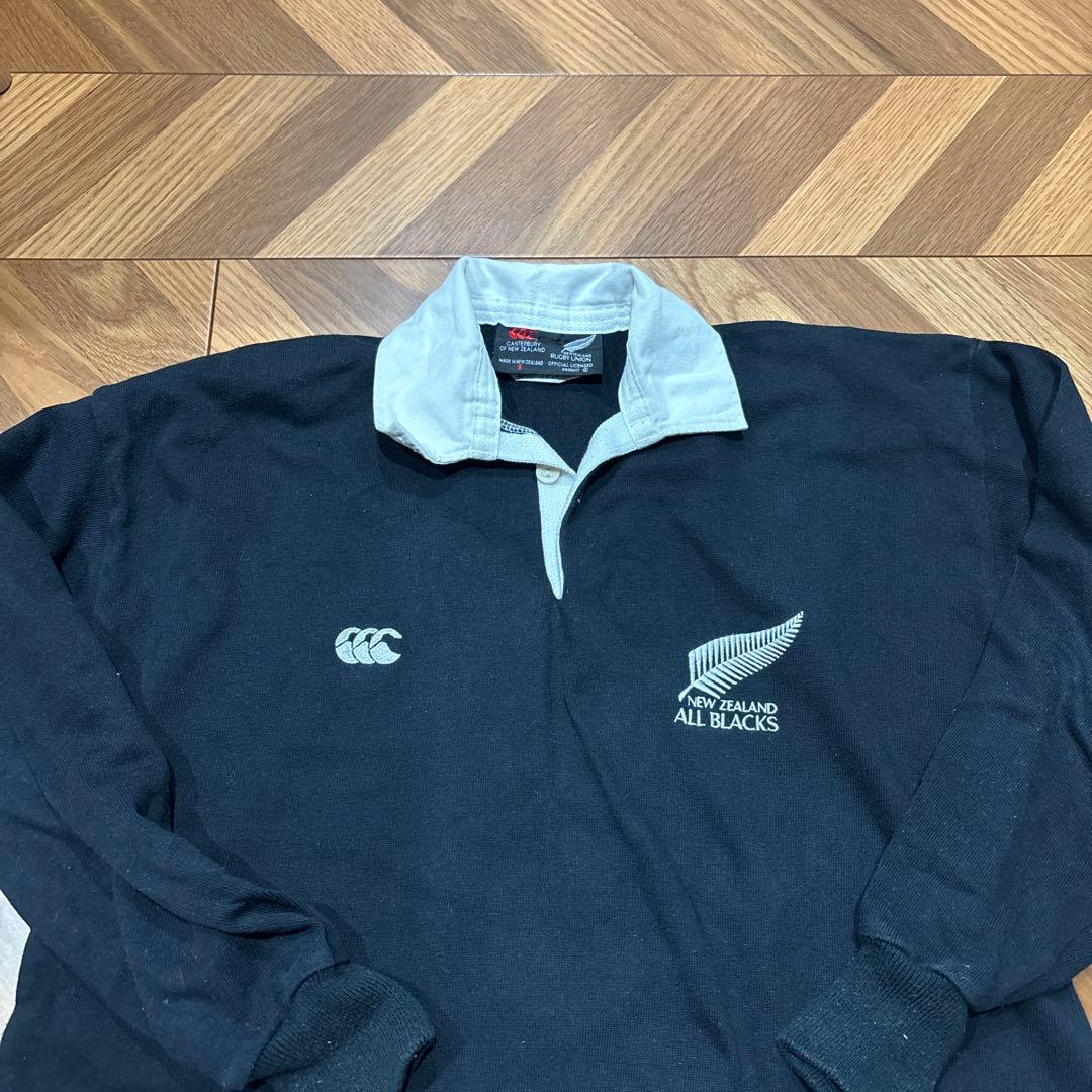 90s CANTERBURY ラガーシャツ ニュージーランド製 オールブラックス