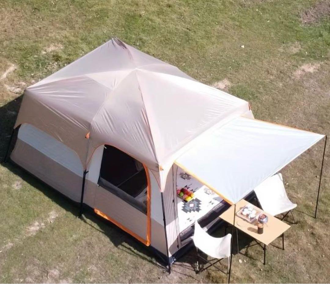 カーキ色 4-6人用キャンプテント
