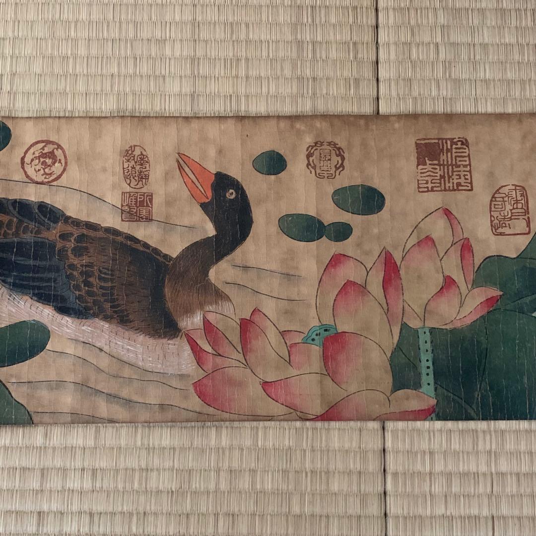 中国絵画　逸品 元時代名家 高克恭 1248〜1310年花鳥絵　巻物絵　肉筆保証