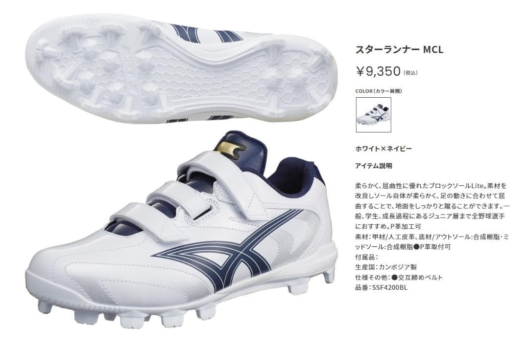 新品未使用 SSK ブロックソールスパイク SSF4200BL 19.0cm