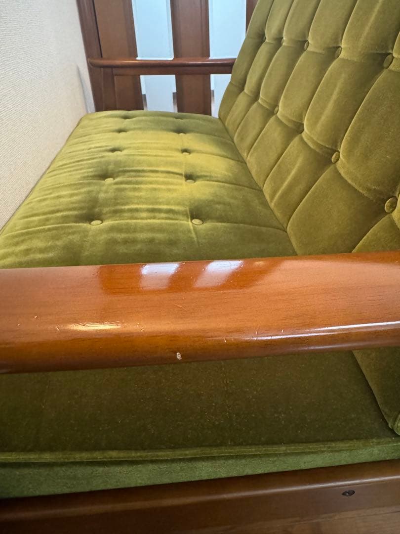カリモク60 Kチェア 2シーター モケットグリーン ソファ karimoku
