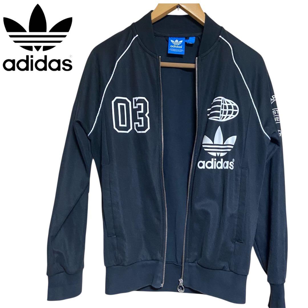 adidasアディダス 03トレフォイルロゴ トラックジャケット 黒　M