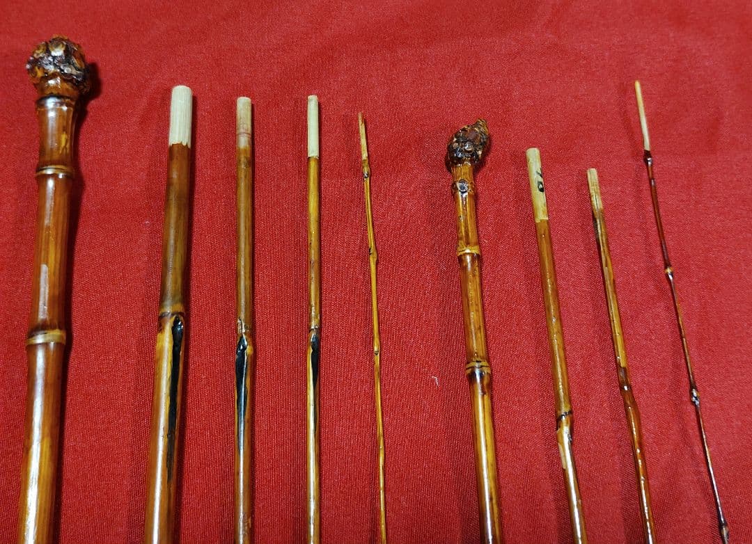 タナゴ竹朱漆塗り和竿・タナゴ竿・小物竿２本セット★