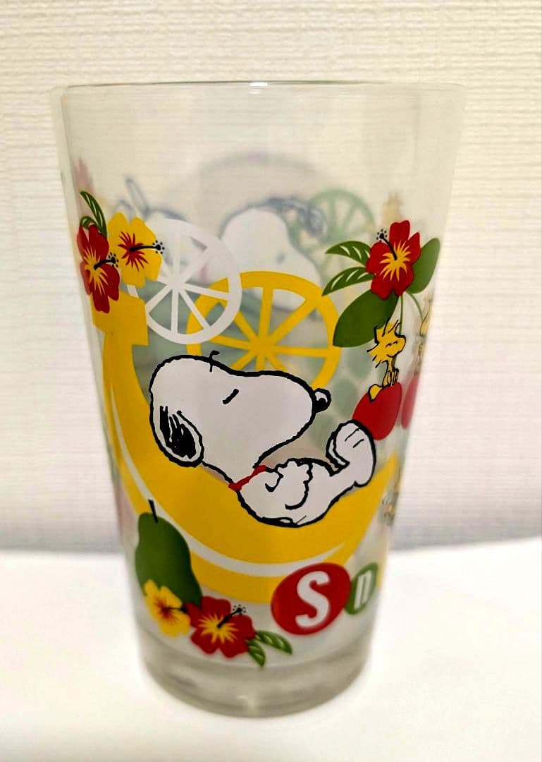 激レア！SNOOPY＆ウッドストック　フルーツ柄グラス＆バナナコースター　未使用