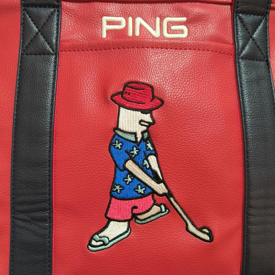 PING ピン　カジュアルラウンドトート　カートバック　赤×ネイビー