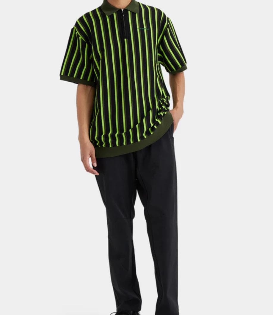 新品未使用 Hypegolf 24SS STRIPE HALF ZIP POLO