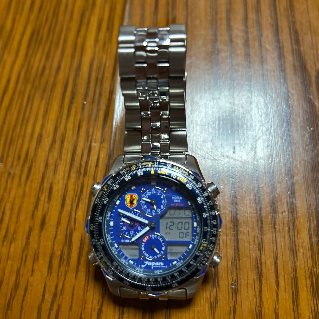 JFA デジタルシチズン製腕時計 青 ステンレス