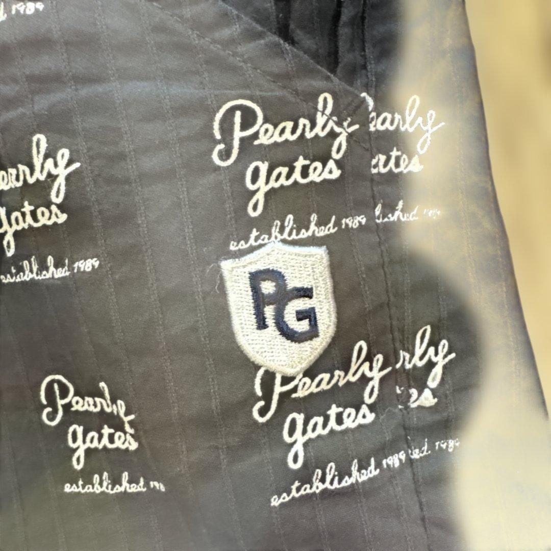 Pearly Gates ブラックパンツ ロゴプリント