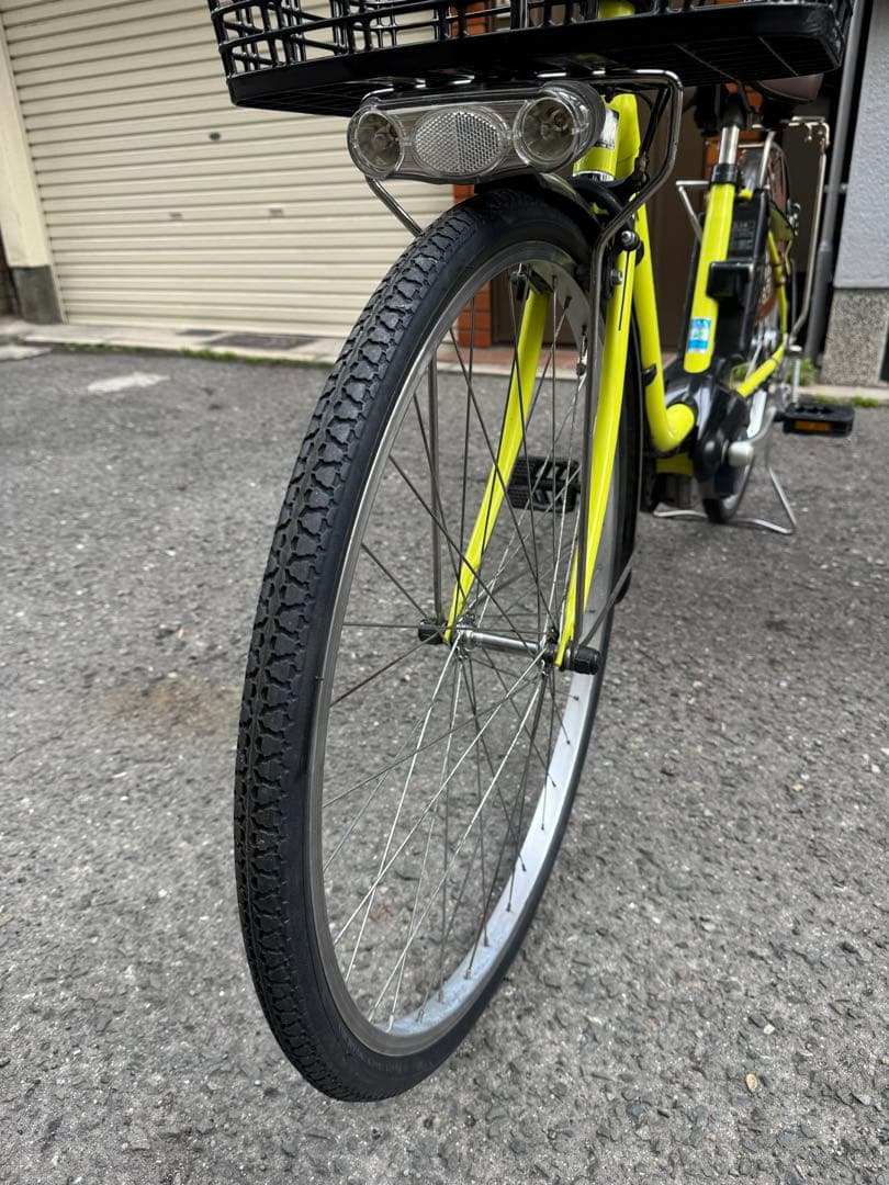 Panasonic 電動アシスト自転車 26インチ 前カゴ付き イエロー