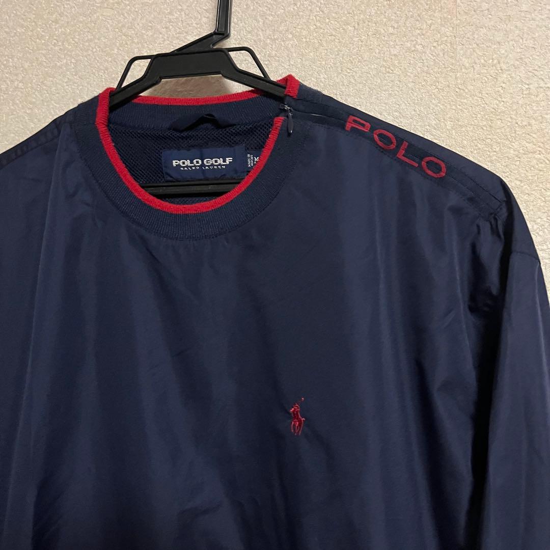 90s POLO GOLF ポロゴルフ ナイロンプルオーバー M ネイビー