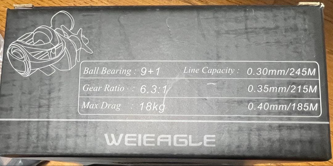 WEIEAGLE TC350PL ベイトリール マグネットブレーキ　左巻