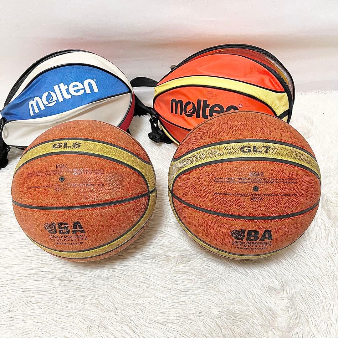 molten GL7 GL6 天然皮革 FIBA公認 JBA検定わ2球 カバー付
