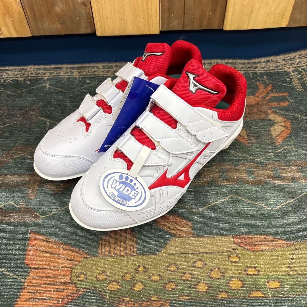 Mizuno 野球スパイク ライトレボバディ2ベルト ホワイト/レッド