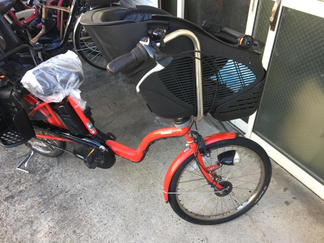 地域限定送料無料　ギュットミニ　13,2AH　三人乗り　赤　神戸市　電動自転車