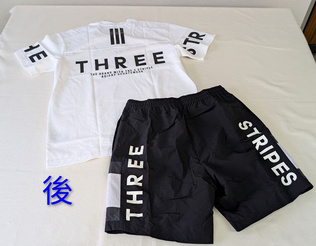adidas ホワイトシャツ ブラックパンツ XLサイズ