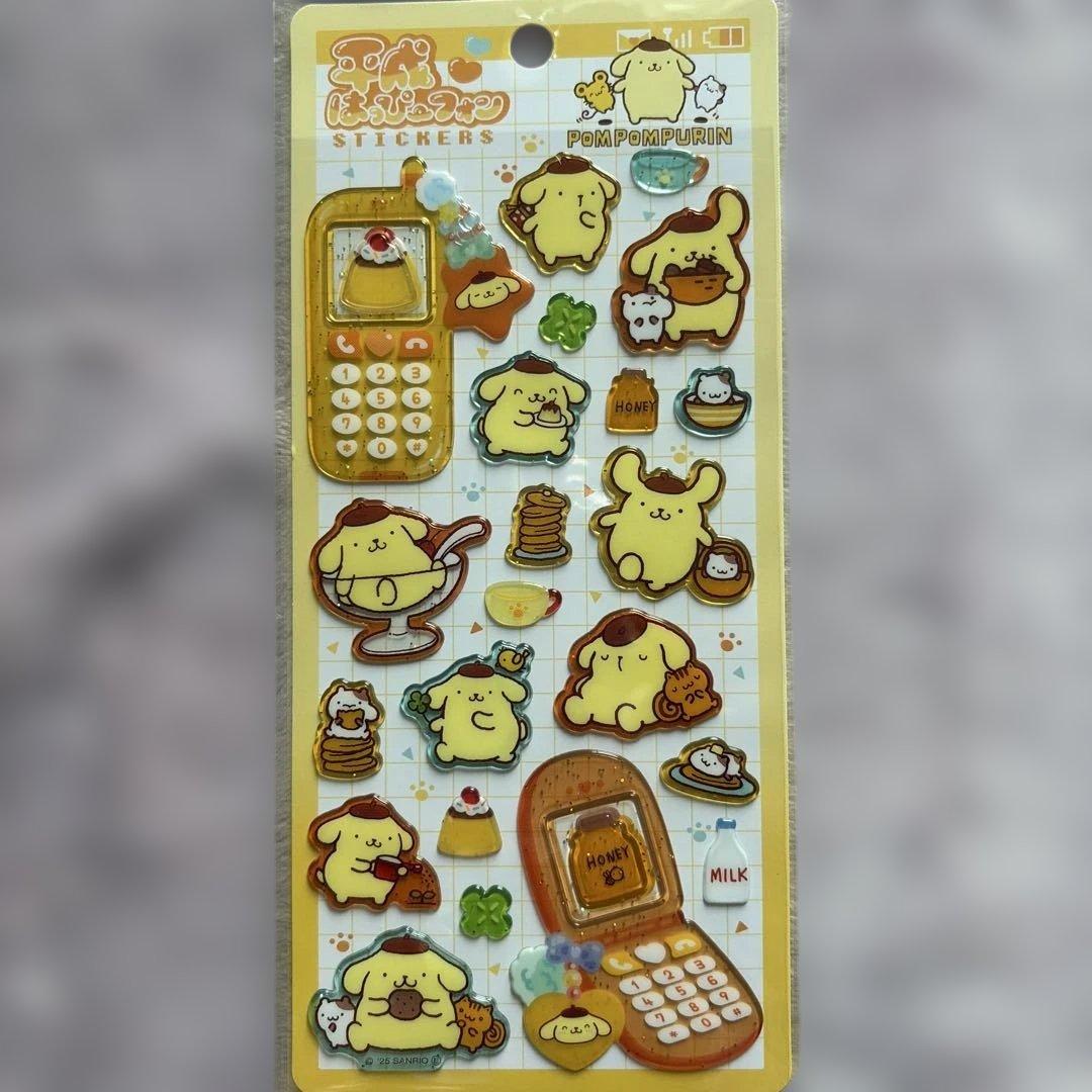 シナモン プリン シール8枚セット ウォーター おはじき はっぴーフォン