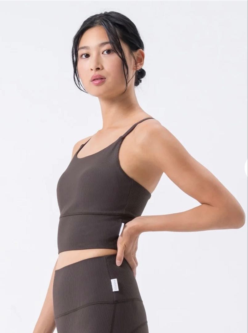 新品タグ付【SUKALA】スカーラ ベーシックリブクロストップ エスプレッソ Ｓ