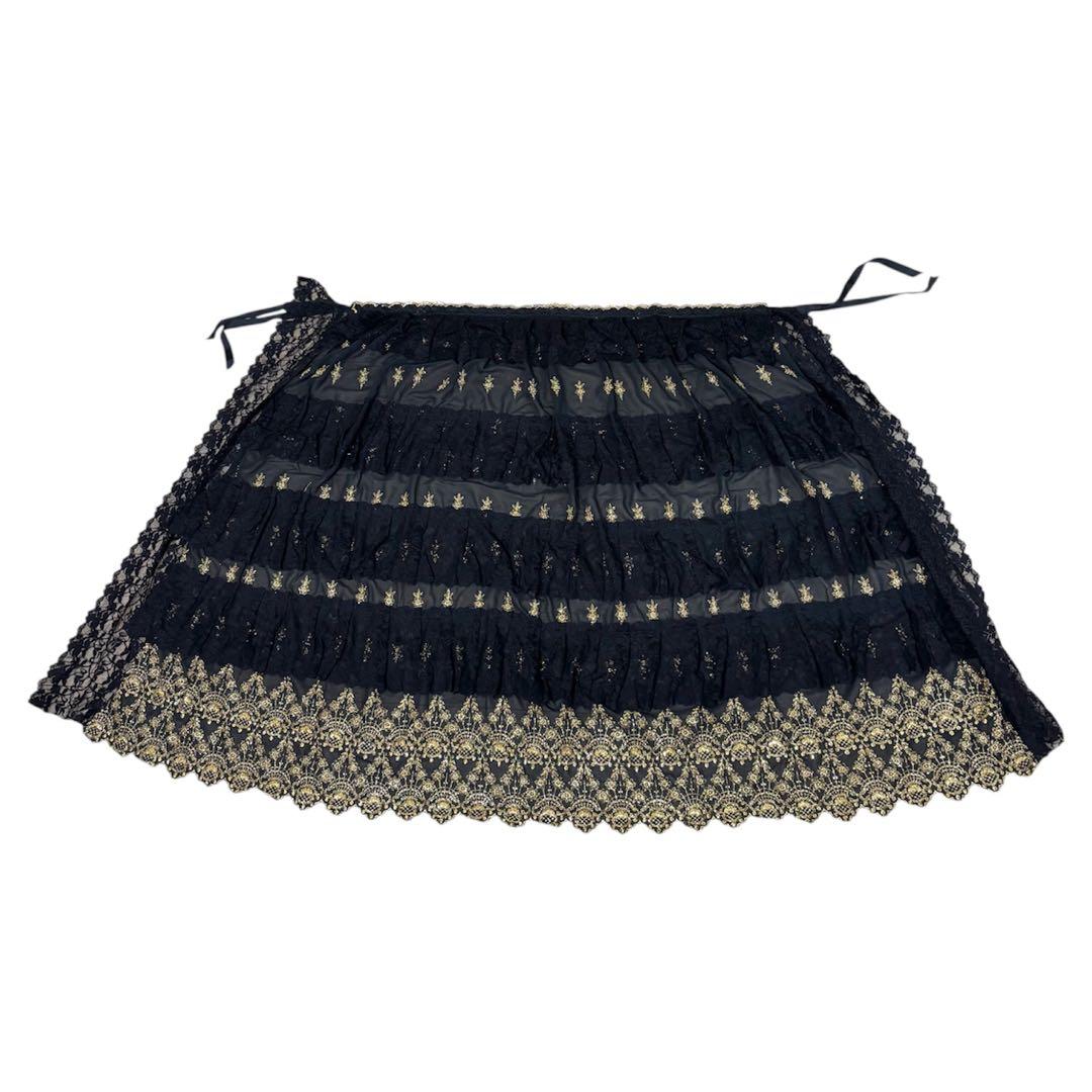 SALE中！ベリーダンス スカート 巻きスカート 黒×ゴールド刺繍 米国製新品