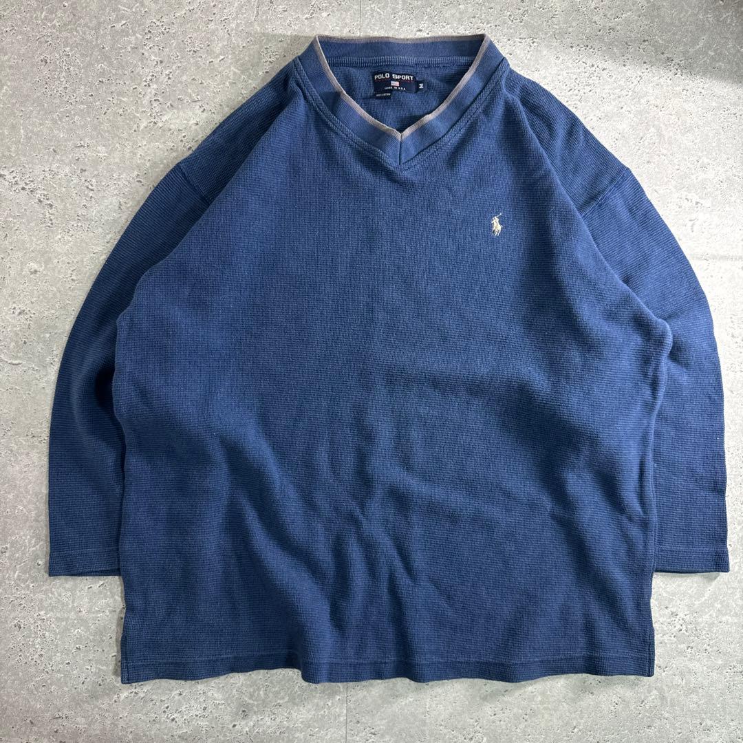 ポロスポーツ polo sport ワッフルセーター ロンT ネイビー M