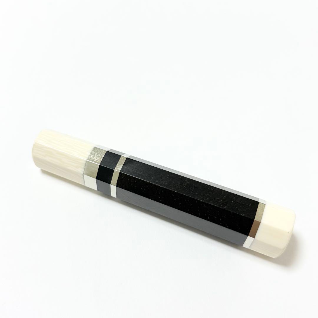 三段銀巻 人工象牙 薄刃7寸 黒檀 八角柄 薄刃210 包丁の柄 ハンドル