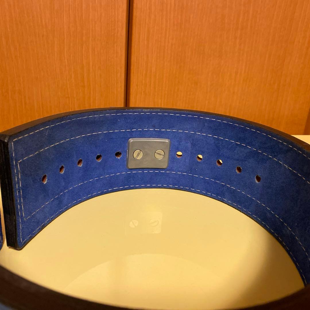 青 スエード トレーニング レバーアクション ベルト パワーリフティング