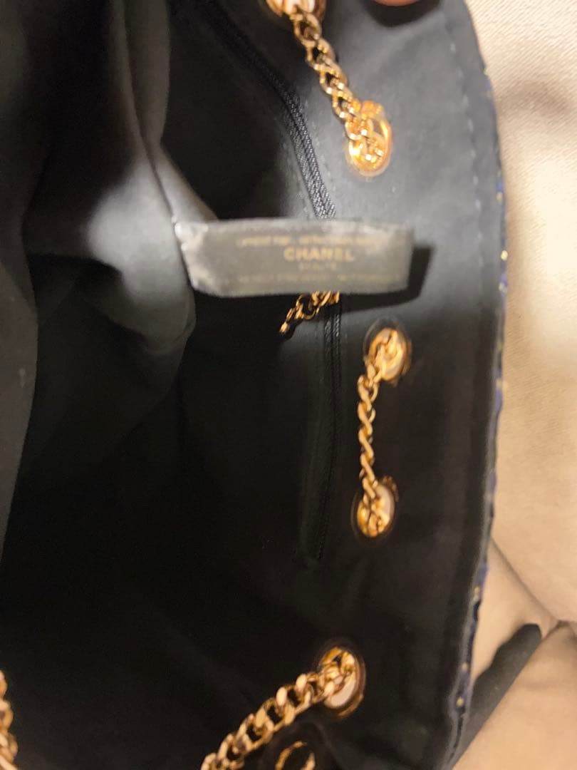 CHANEL ネイビー デニム ショルダーバッグ