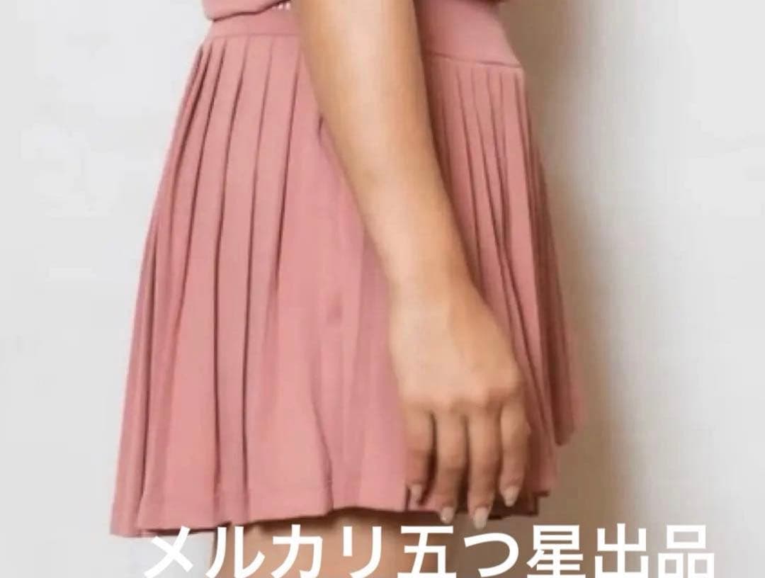 AdmiralコラボmuピンクLプリーツスカートテニスウェアスコートレディース