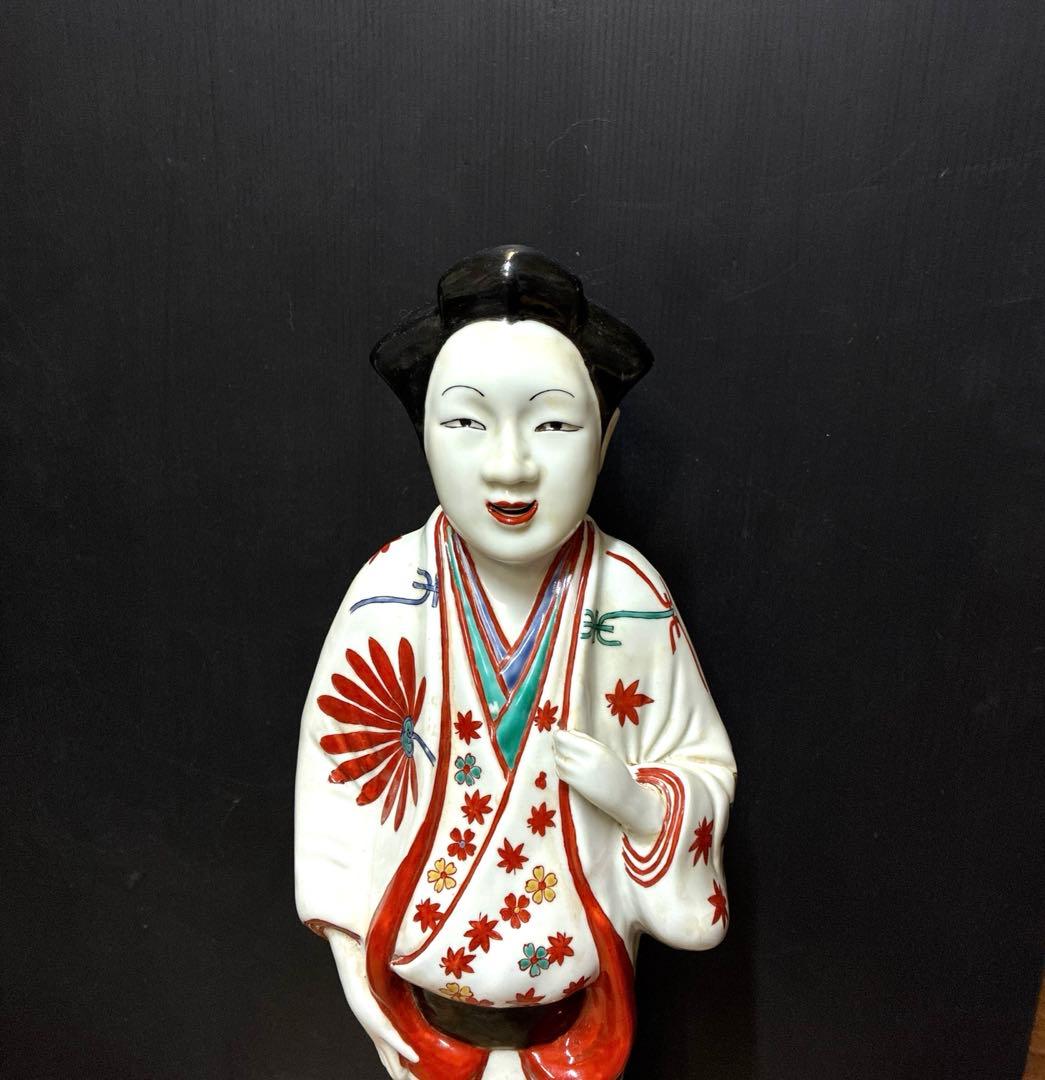 古伊万里 柿右衛門様式 色絵婦人像