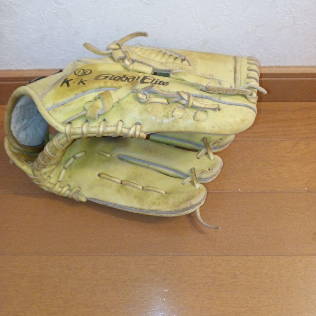 Global Elite Aシリーズ イエローカーキグローブ指カバー付投手用