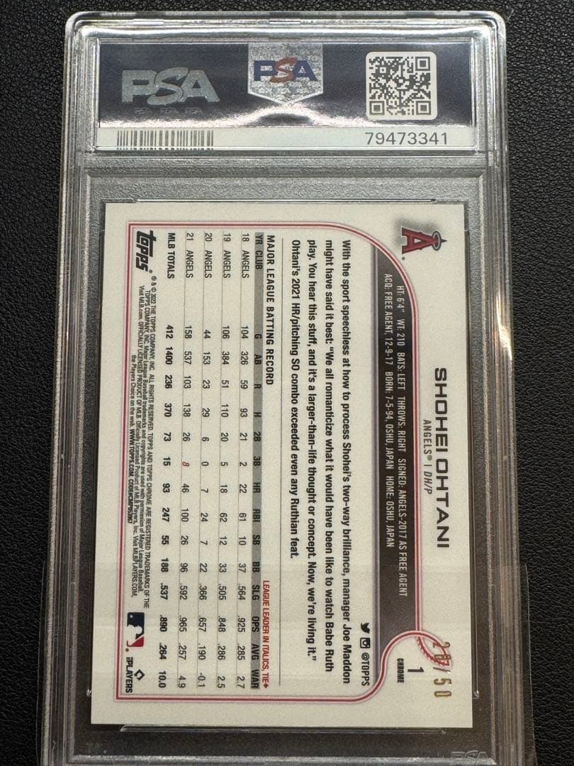 TOPPS CHROME 2022 大谷翔平　ゴールドリフ　50シリ　カード