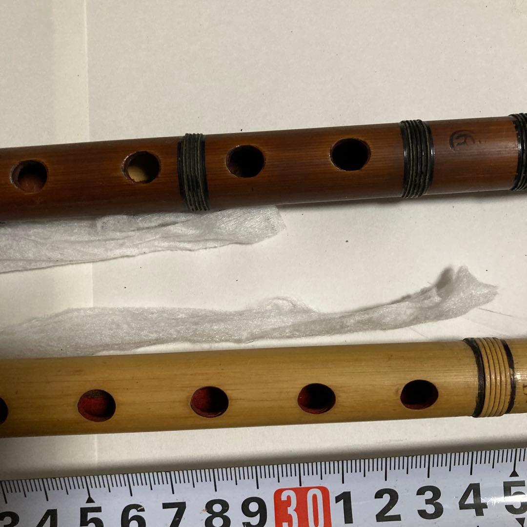 横笛　篠笛 竹製 6穴 約４０cm ３本セット