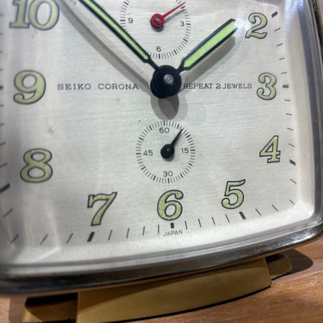 SEIKO CORONA 手巻き式時計　ゼンマイ時計　置時計　昭和レトロ