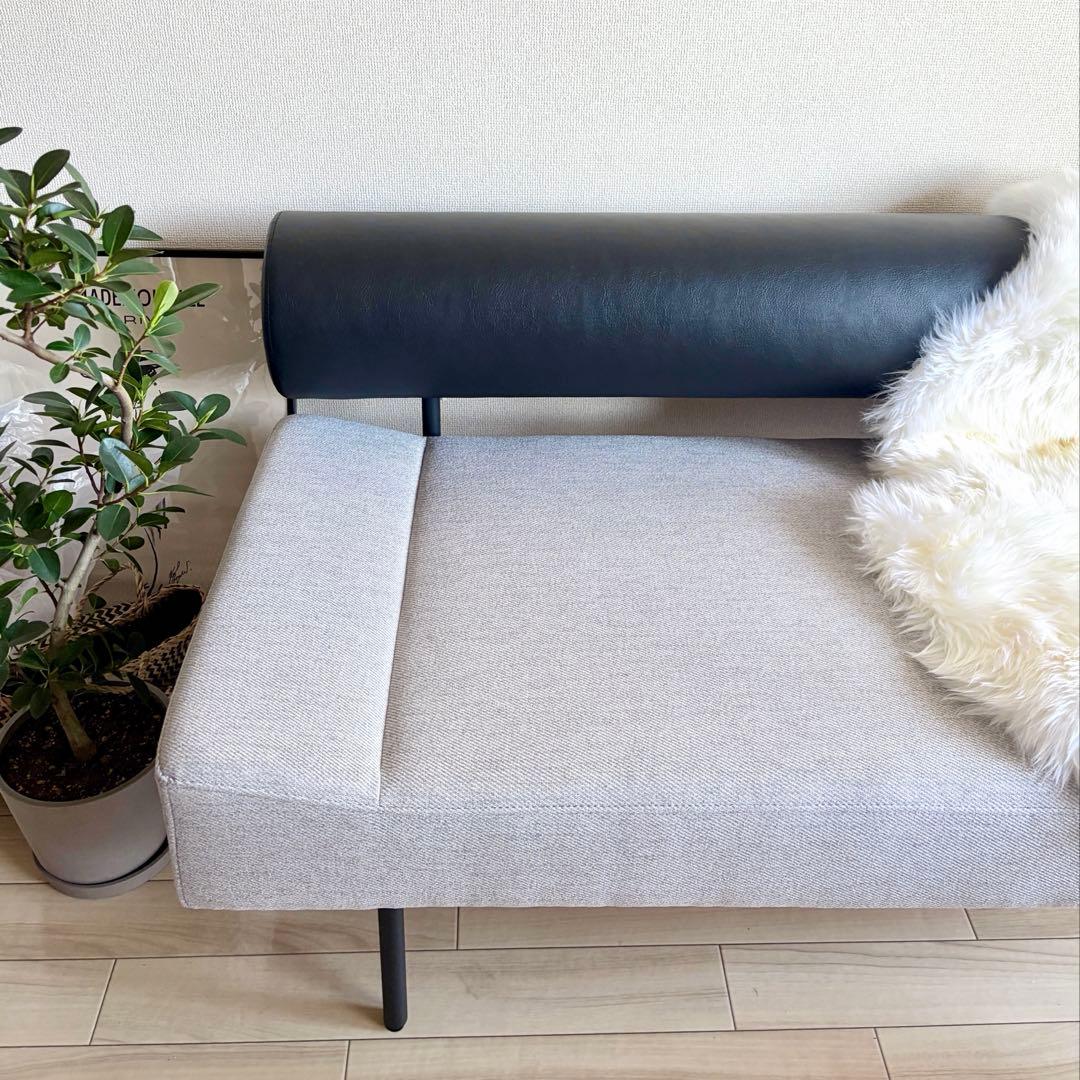 美品★Divanco sofa ディバンコ ソファ 黒×ライトグレー IDEE