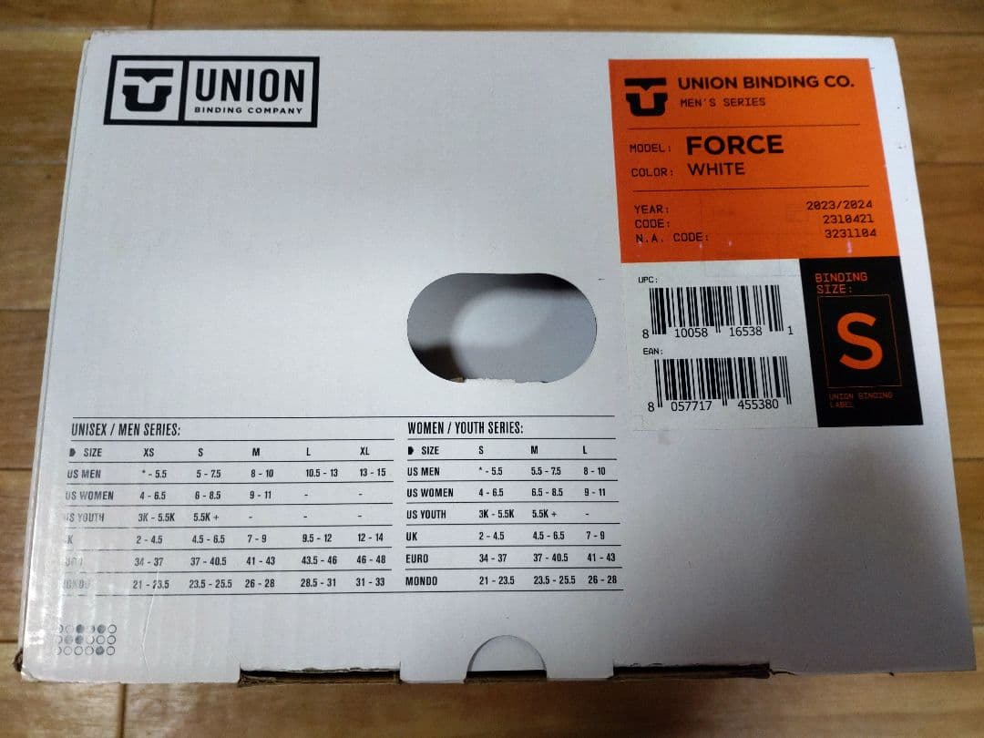 UNION FORCE　WHITE　23-24モデル　Sサイズ