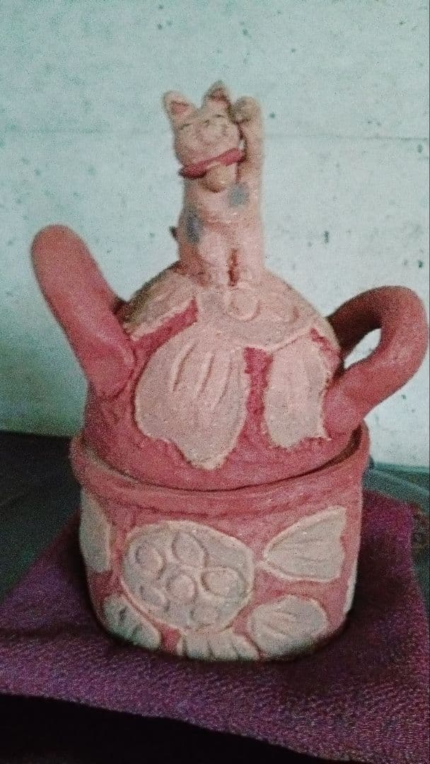 作家物　ネコの小物入れ　置き物
