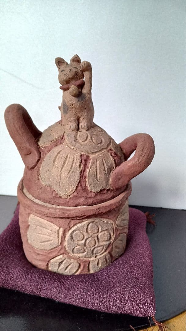 作家物　ネコの小物入れ　置き物