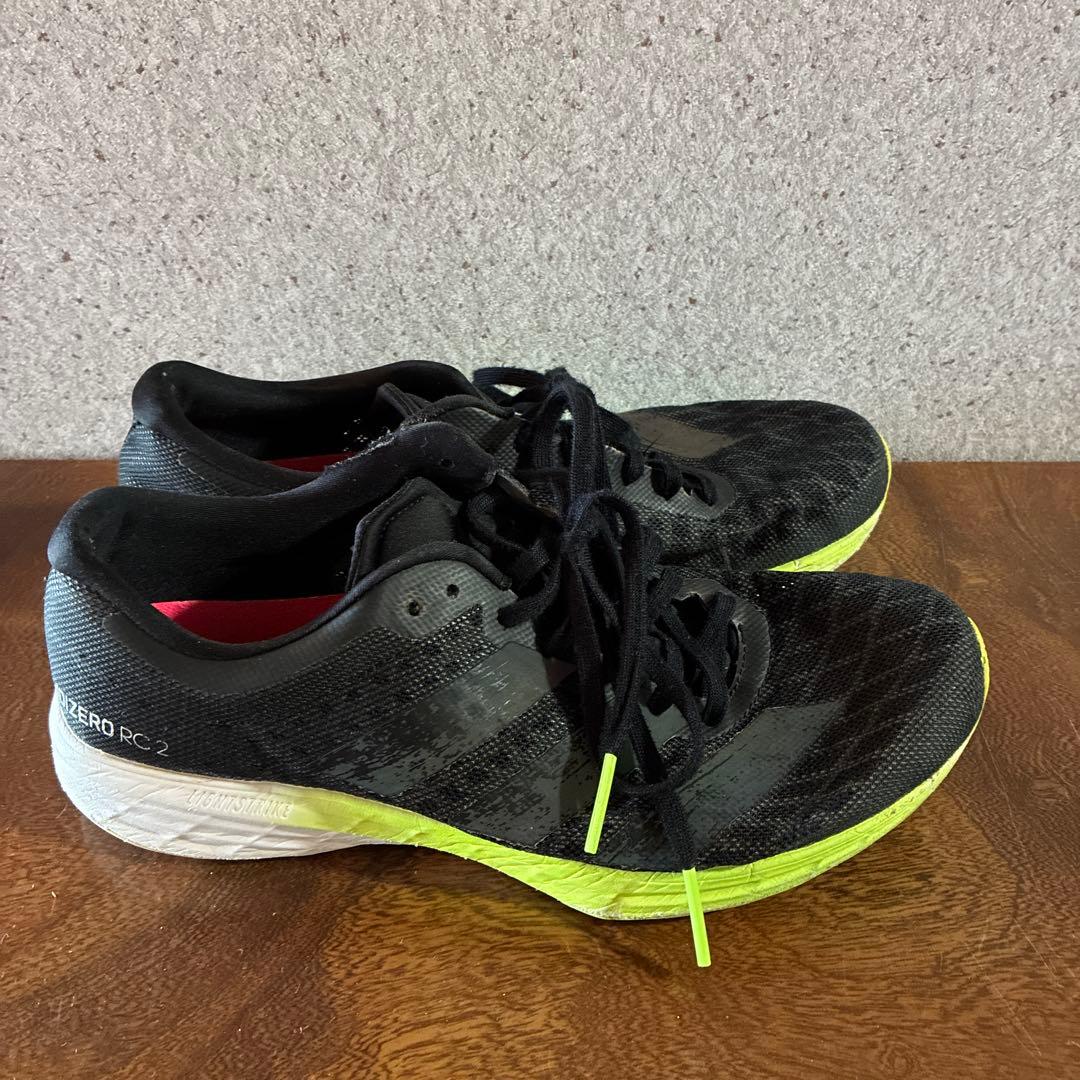 adidas 陸上用シューズ ブラック/グリーン　26cm