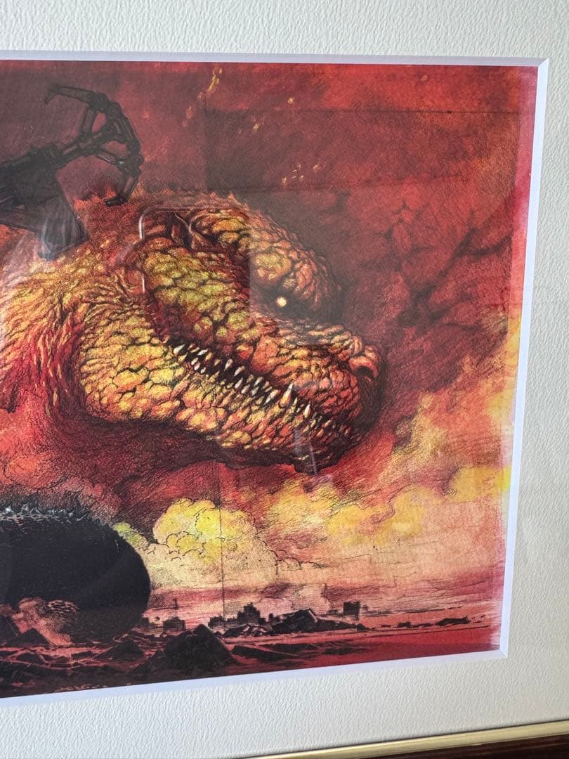 【美品】【貴重】ゴジラ対エヴァンゲリオン前田真宏 複製原画（公式コラボ額装付き）
