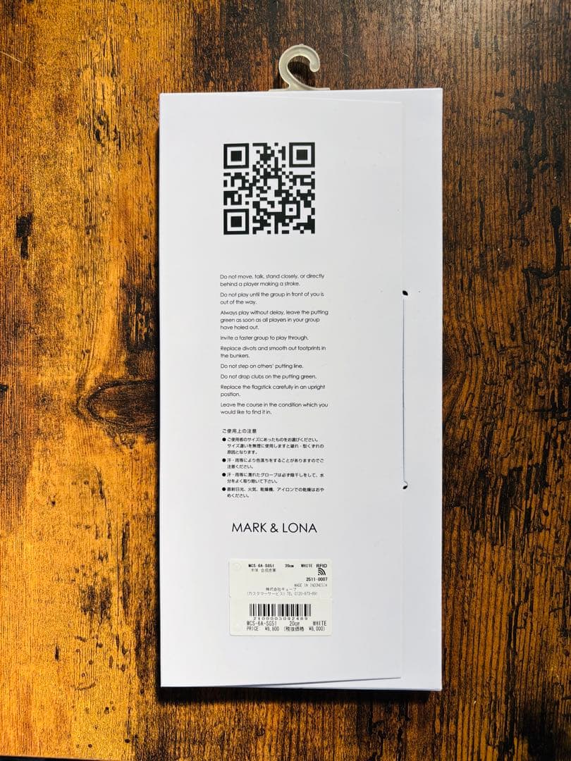 MARK & LONA ゴルフグローブ ホワイト