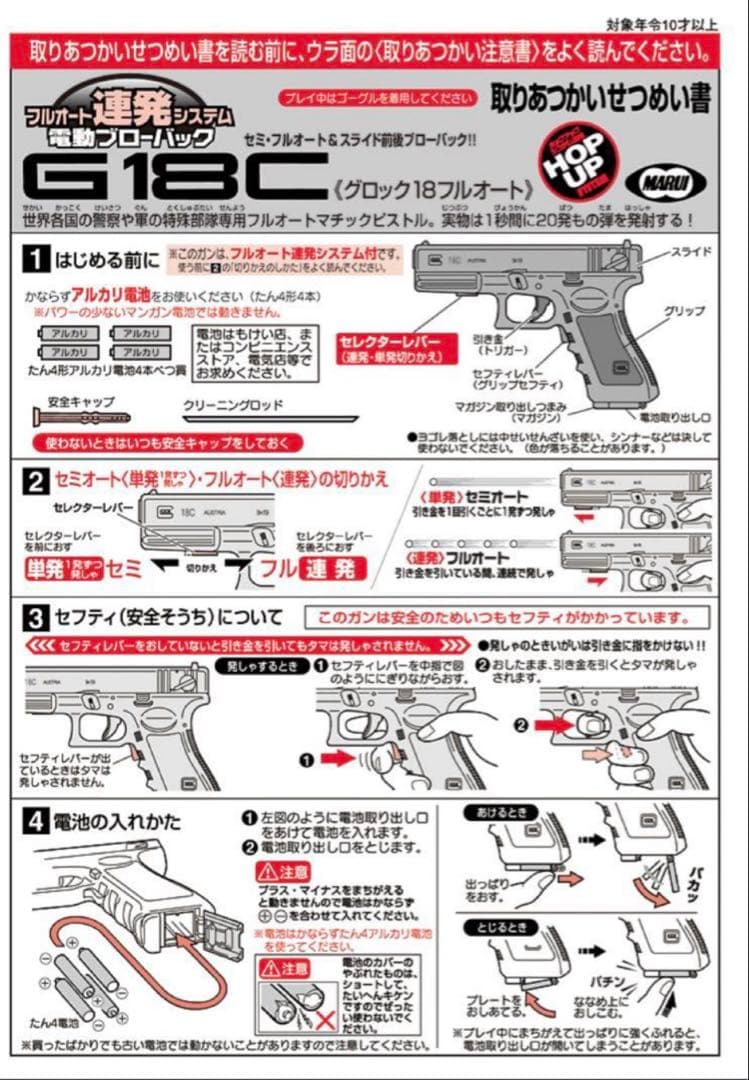 未使用品　東京マルイ　カスタム　グロックG18C 電動ブローバック　金属ピニオン