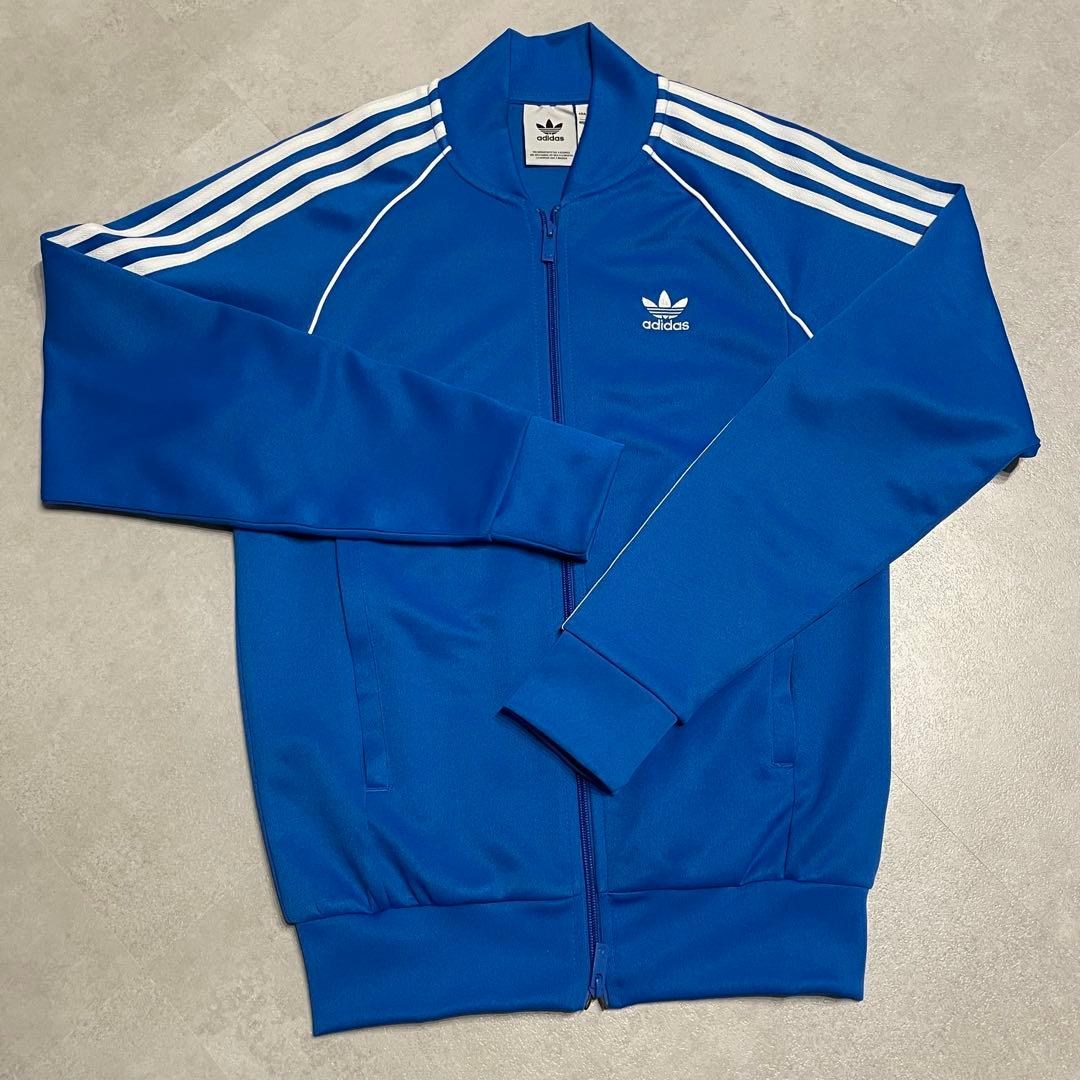 adidas トラックジャケット 青