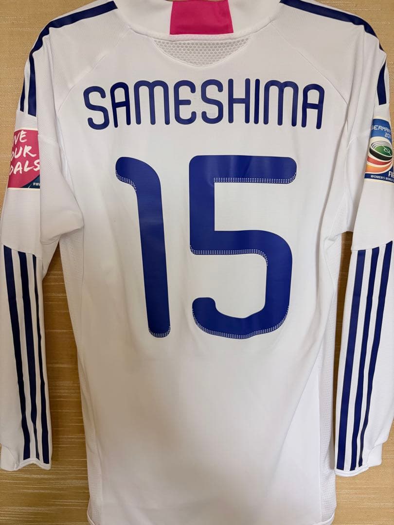 adidas 日本代表ユニフォーム　ホワイト L 番号15鮫島選手　アウェイ