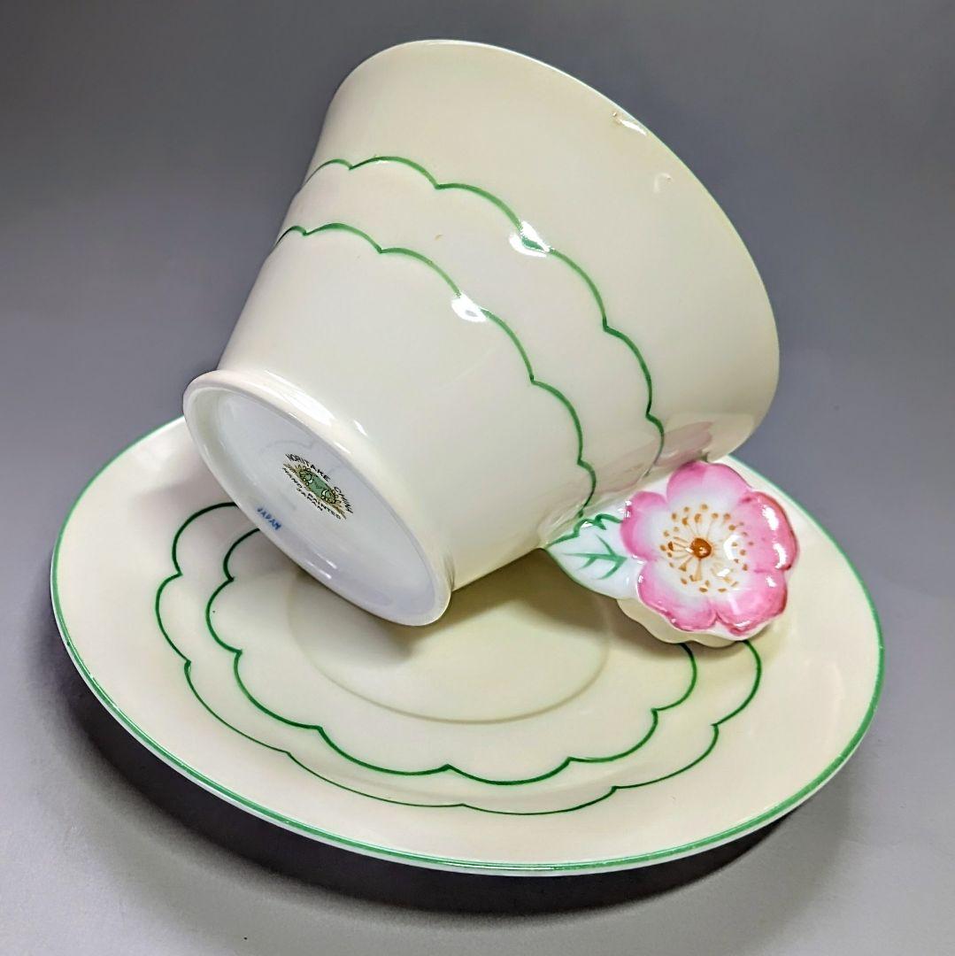 オールドノリタケ フラワーハンドル カップ＆ソーサー 桜風 アンティーク 美品