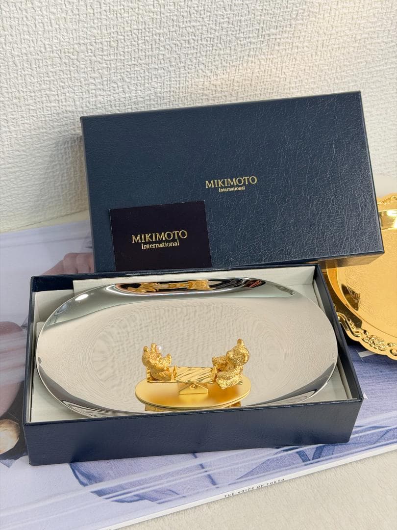 未使用品　MIKIMOTO アクセサリートレー 保存箱付き 金具ゴールド