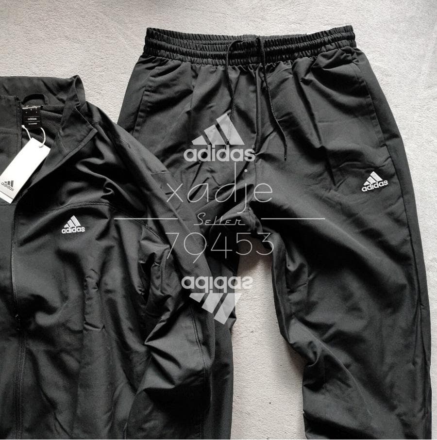 未使用品 adidas アディダス 上下セット ウーブン 黒 ブラック 2XL