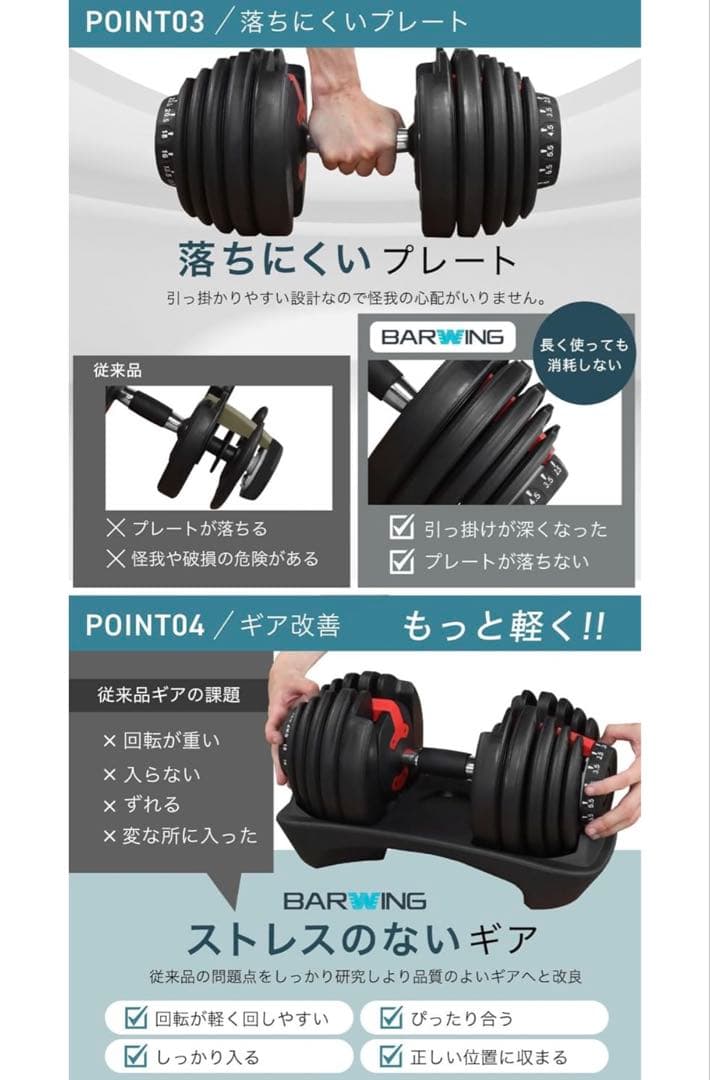 BARWING 調整式ダンベルセット 5-25kg