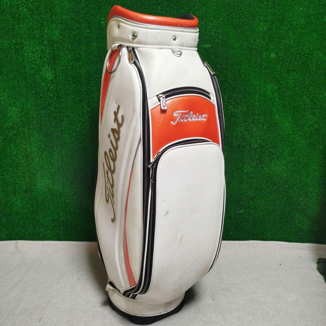 Titleist ゴルフキャディバッグ ホワイトオレンジ