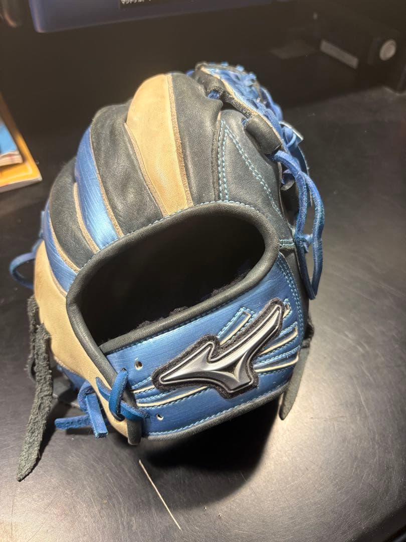 Mizuno 軟式グローブ 青/黒/ベージュ